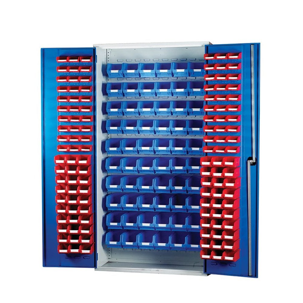 Topstore Louvred Panel Container Cabinet - with 60 x TC1, 60 x TC2 and 60 x TC3 Boxes-BS-Plastic Box Shop