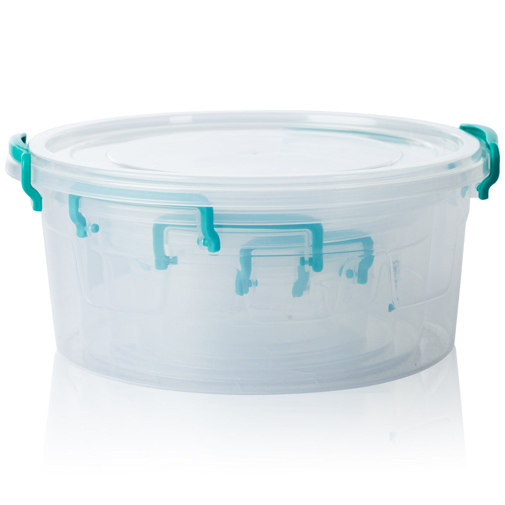 Set of 5 - Round Multi Plastic Storage Boxes with Lids-Hobby Life-Plastic Box Shop
