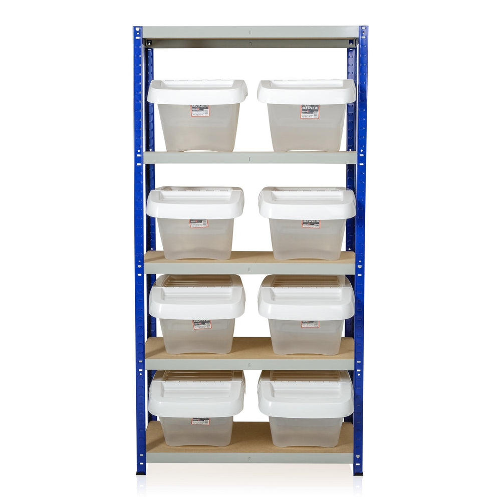 Clicka 265 Shelving with 30L Recycling Bins-Racking-Plastic Box Shop