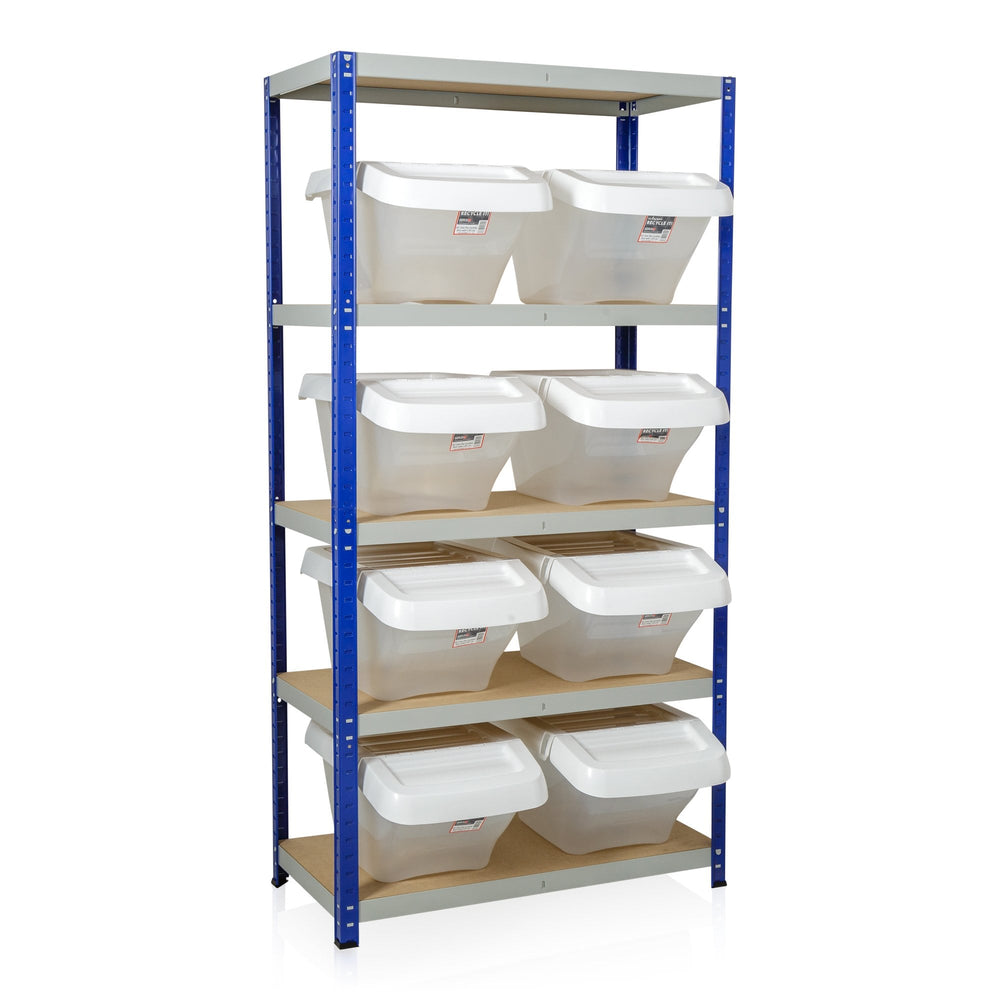 Clicka 265 Shelving with 30L Recycling Bins-Racking-Plastic Box Shop