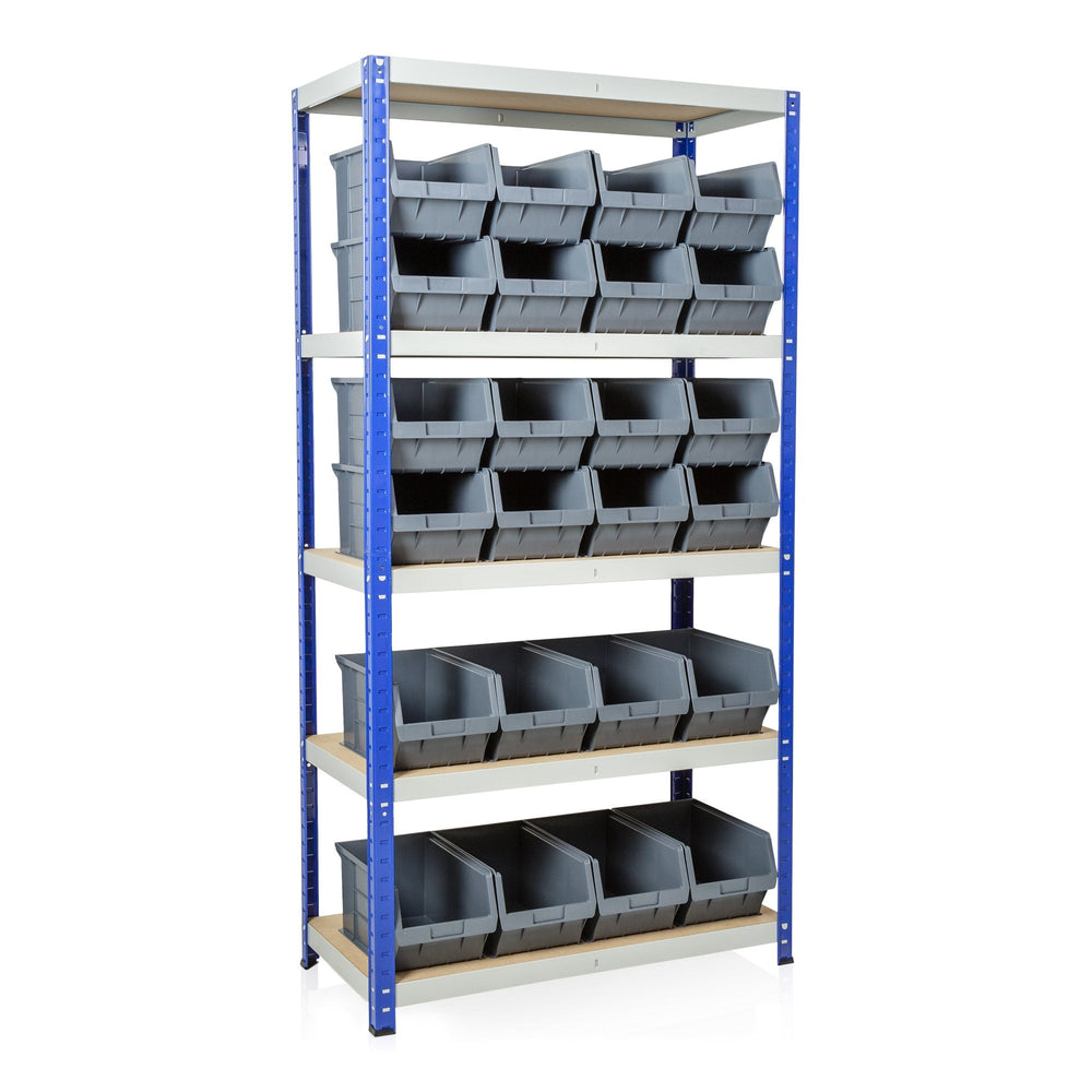 Clicka 175 Shelving with XL5 Open Fronted Container Combo-Racking-Plastic Box Shop