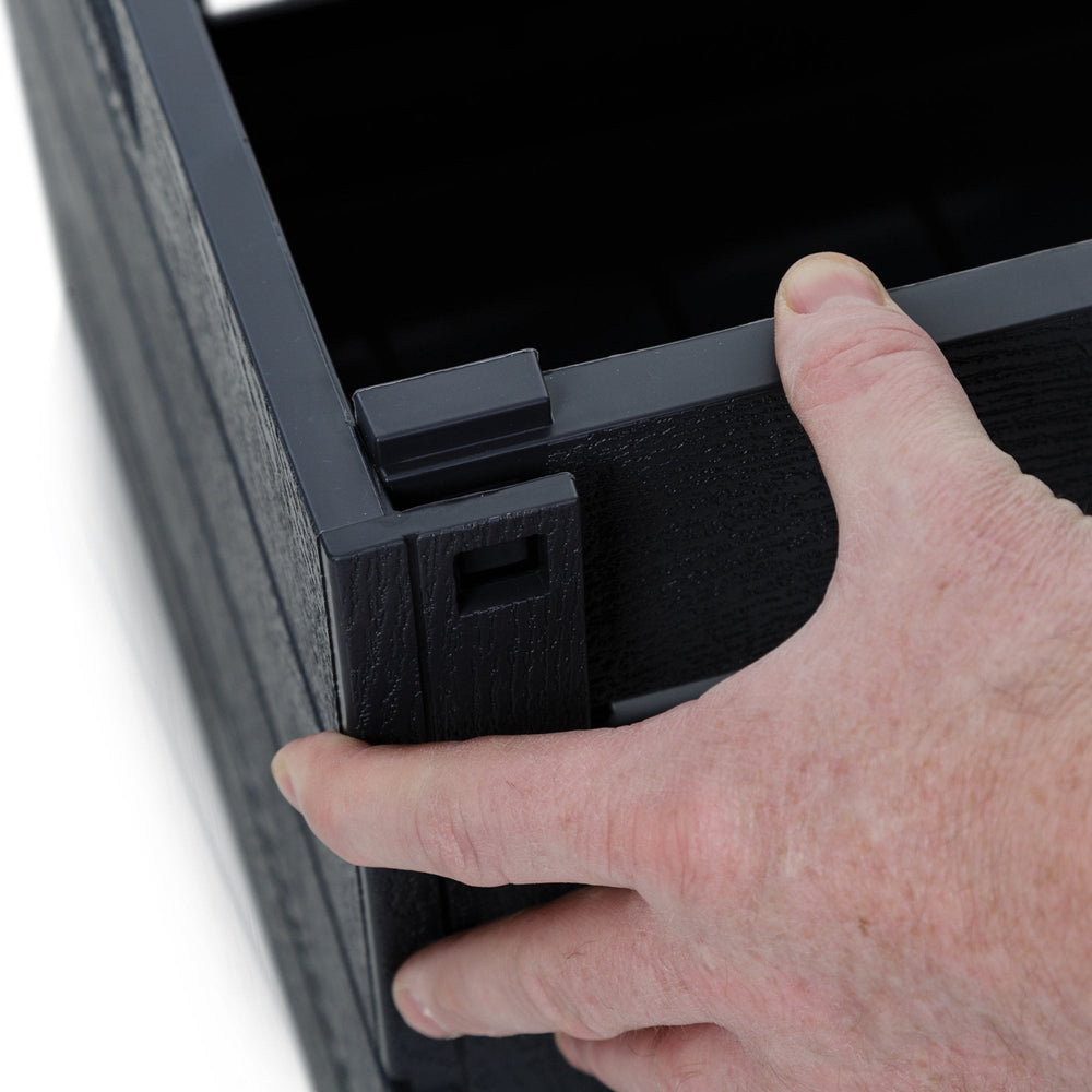 60 Litre Wood Effect Folding Collapsible Plastic Storage Crate - Grey-Strata-Plastic Box Shop