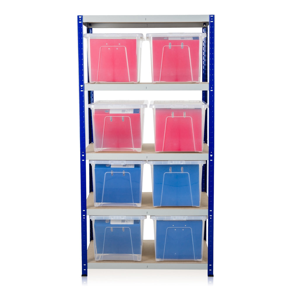 Clicka 265 Shelving with 8 x 60L Crystal Boxes Combo 1770 x 900 x 600mm-Racking-Plastic Box Shop