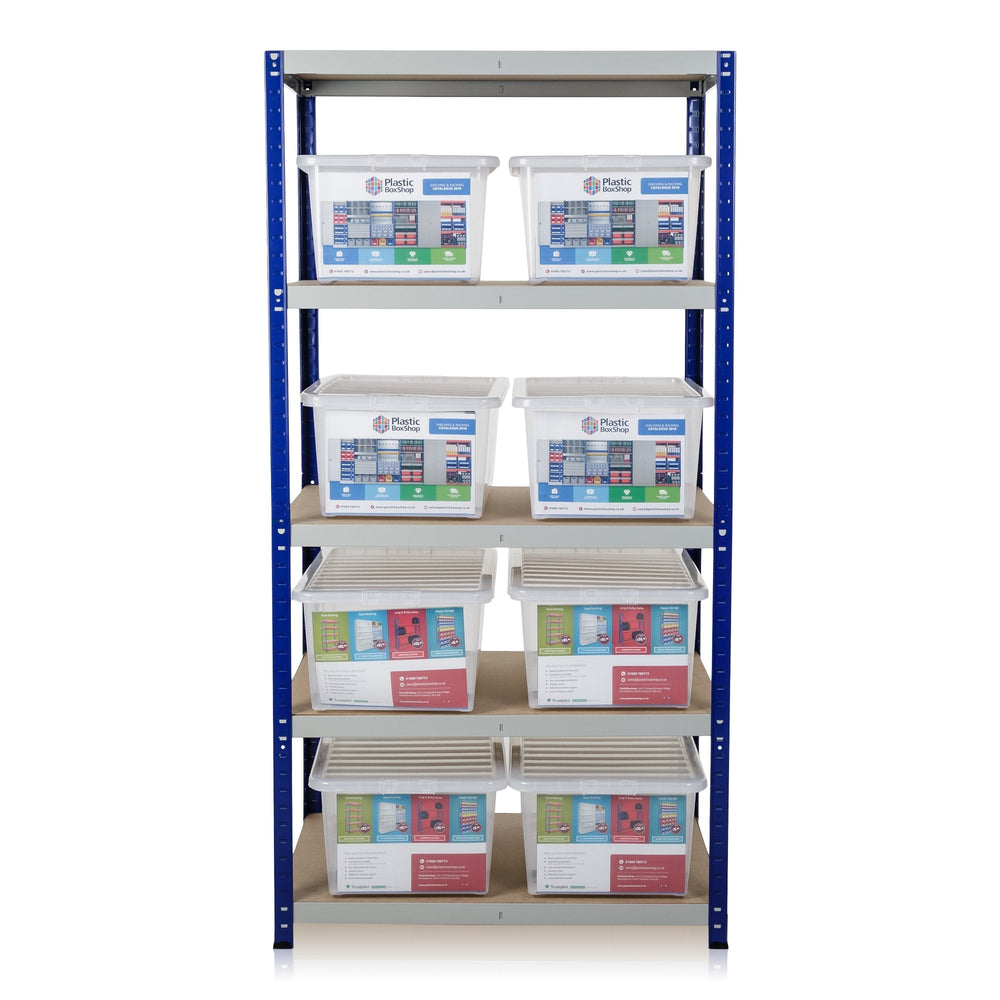 Clicka 175 Shelving with 8 x 45L Crystal Boxes Combo 1770 x 900 x 600mm-Racking-Plastic Box Shop