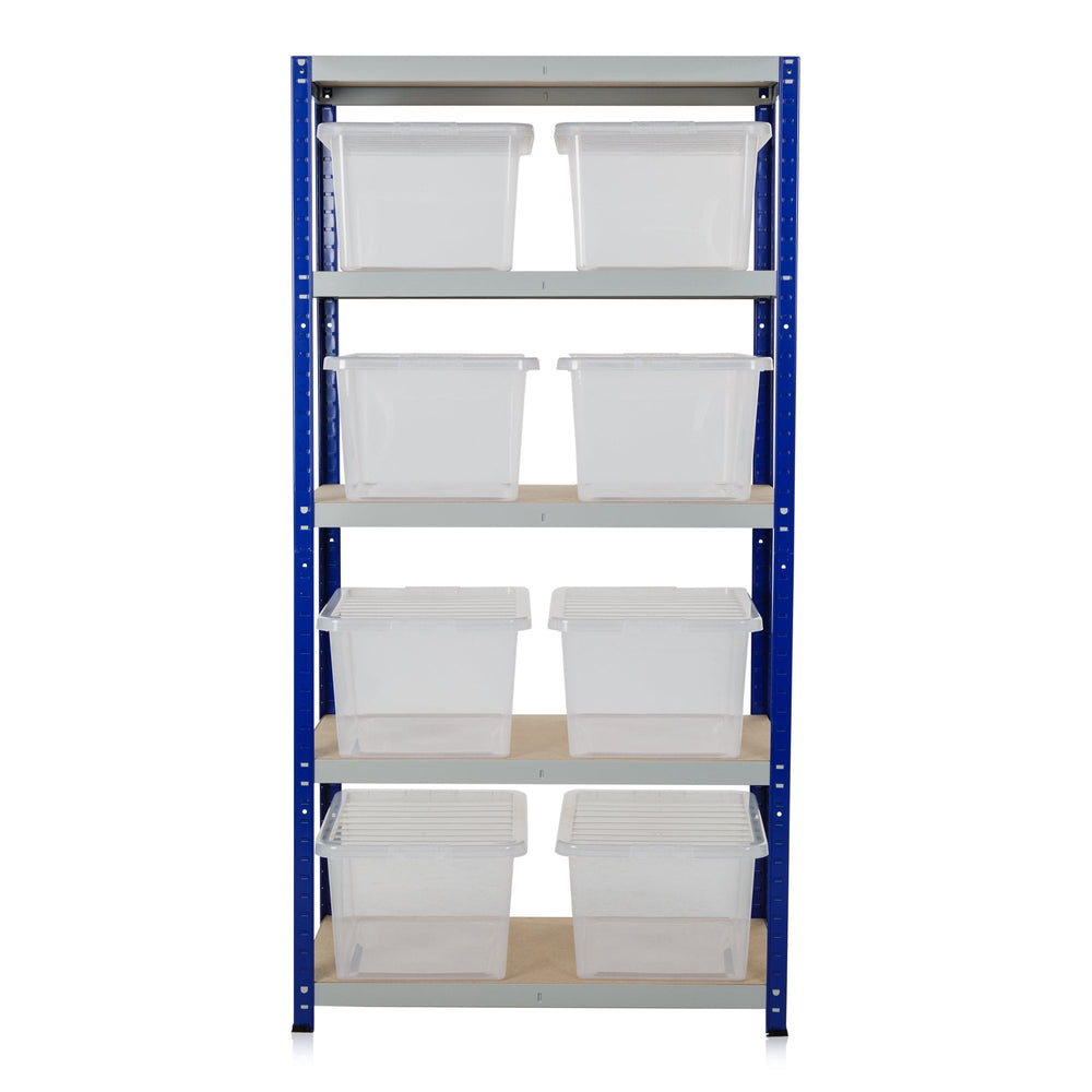 Clicka 175 Shelving with 8 x 37L Crystal Boxes Combo 1770 x 900 x 600mm-Racking-Plastic Box Shop