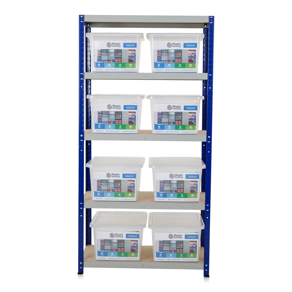 Clicka 175 Shelving with 8 x 37L Crystal Boxes Combo 1770 x 900 x 600mm-Racking-Plastic Box Shop
