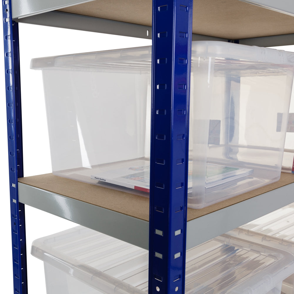 Clicka 175 Shelving with 8 x 37L Crystal Boxes Combo 1770 x 900 x 600mm-Racking-Plastic Box Shop