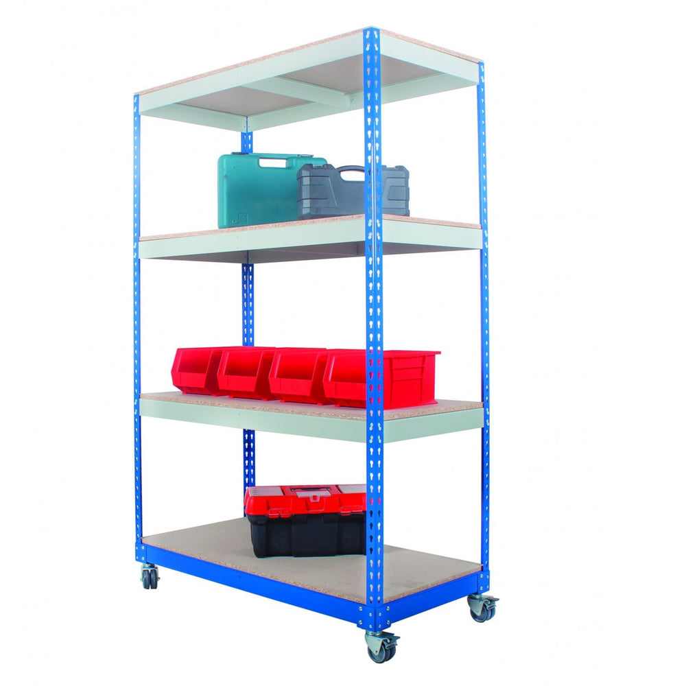Mobile Trolley Shelving-Racking-Plastic Box Shop