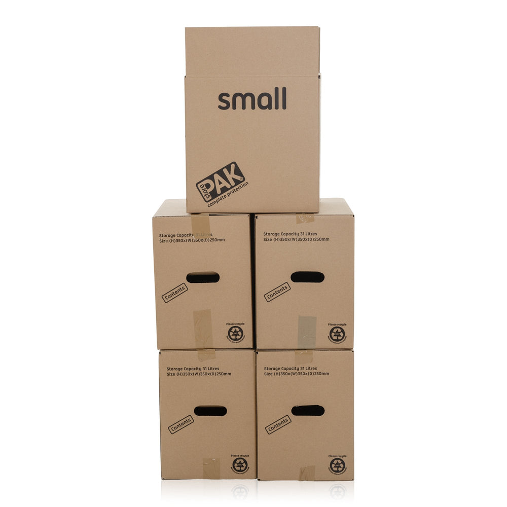 Pack of 5 x Small Cardboard Packing Boxes-StorePak-Plastic Box Shop