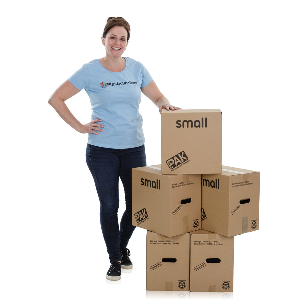 Pack of 5 x Small Cardboard Packing Boxes-StorePak-Plastic Box Shop