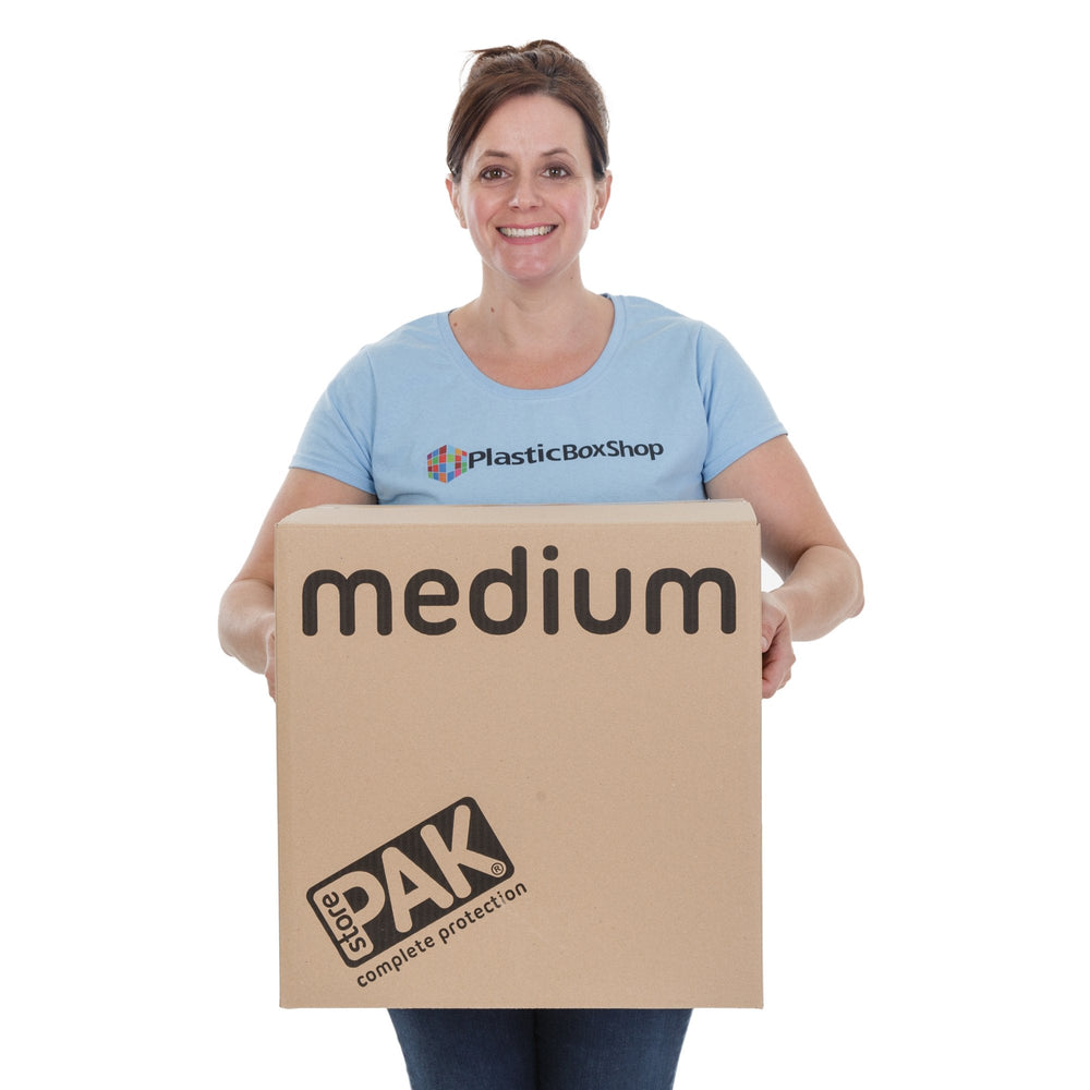 Pack of 5 x Medium Cardboard Packing Boxes-StorePak-Plastic Box Shop
