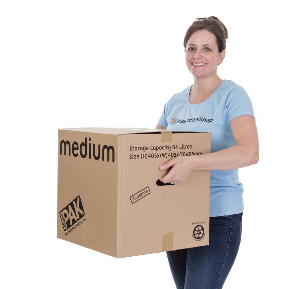 Pack of 5 x Medium Cardboard Packing Boxes-StorePak-Plastic Box Shop