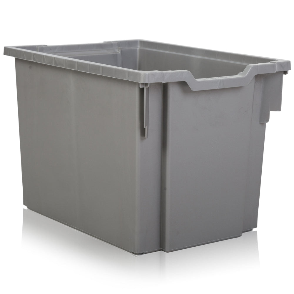 Pack of 5 x 30L Jumbo Plastic Storage Boxes-Gratnells-Silver-GR30P5SIL-Plastic Box Shop