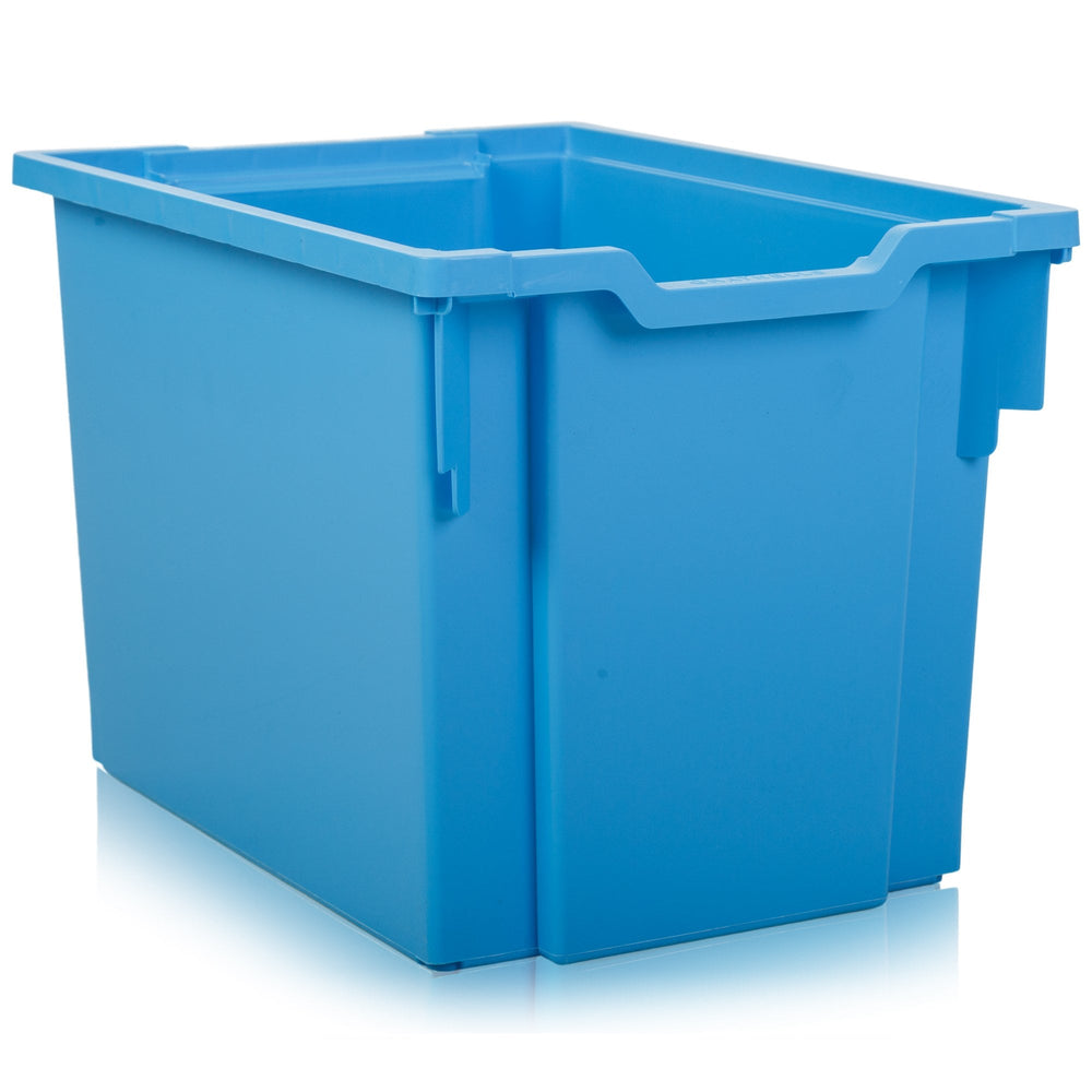 Pack of 5 x 30L Jumbo Plastic Storage Boxes-Gratnells-Cyan-GR30P5CBL-Plastic Box Shop