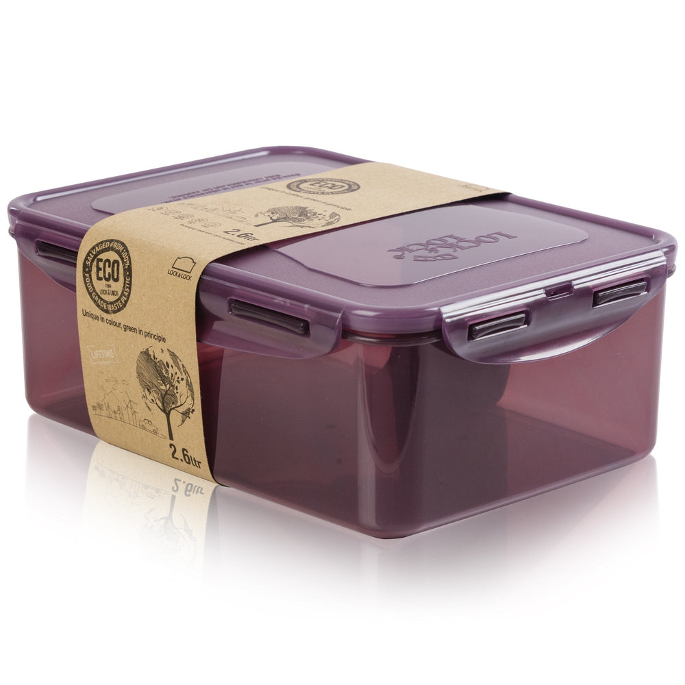 2.6 Litre Eco Rectangular Food Storage Box – Lock & Lock-Lock & Lock-Plastic Box Shop