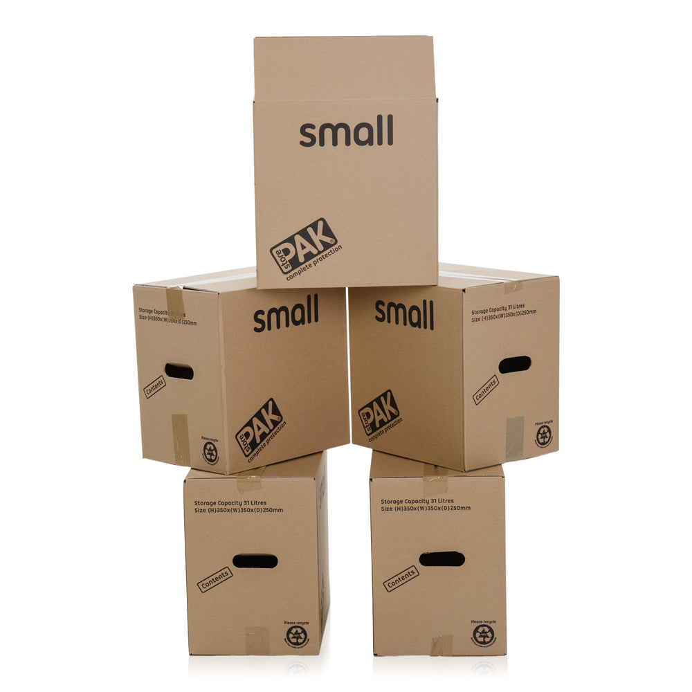 Pack of 5 x Small Cardboard Packing Boxes-StorePak-Plastic Box Shop