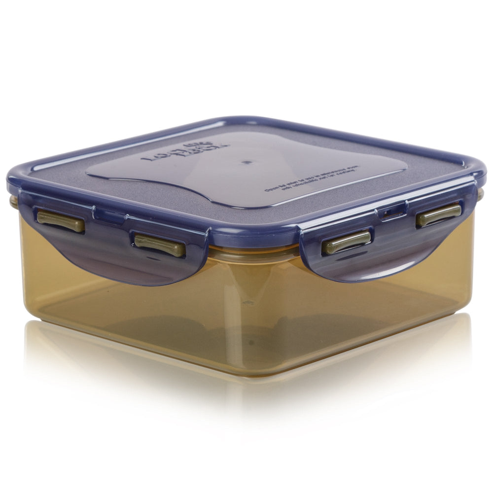 Eco-friendly 870ml square food container from Lock & Lock. Made from 100% recycled BPA-free plastic. Airtight, freezer, microwave & dishwasher safe.
