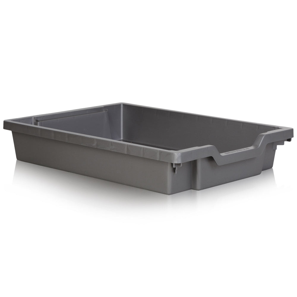 7.5 Litre Shallow Plastic Storage Tray – Gratnells-Gratnells-Silver-GRSSIL-Plastic Box Shop