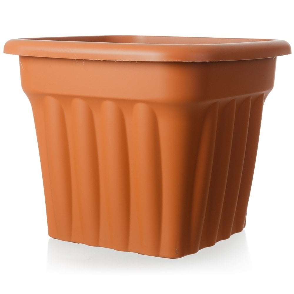 Pack of 2 x 49cm Vista Large Square Plastic Planter-Wham-Terracotta-WM49VSPTP2-Plastic Box Shop