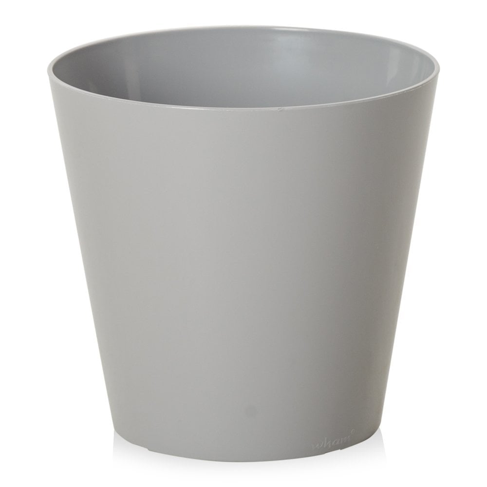 30cm Studio Round Indoor Plastic Planter Cover / Office Waste Bin-Wham-Cool Grey-WM30RCCG-Plastic Box Shop