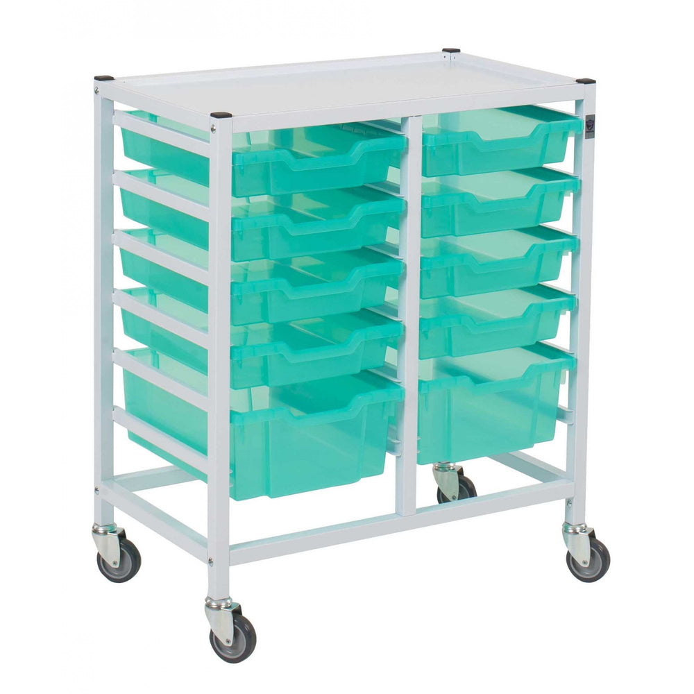 Double Column Compact Medical Trolley Set-Gratnells-Plastic Box Shop