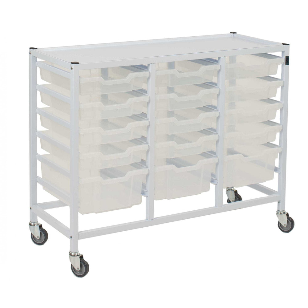 Triple Column Compact Medical Trolley Set-Gratnells-Clear-GR5325ACL-Plastic Box Shop