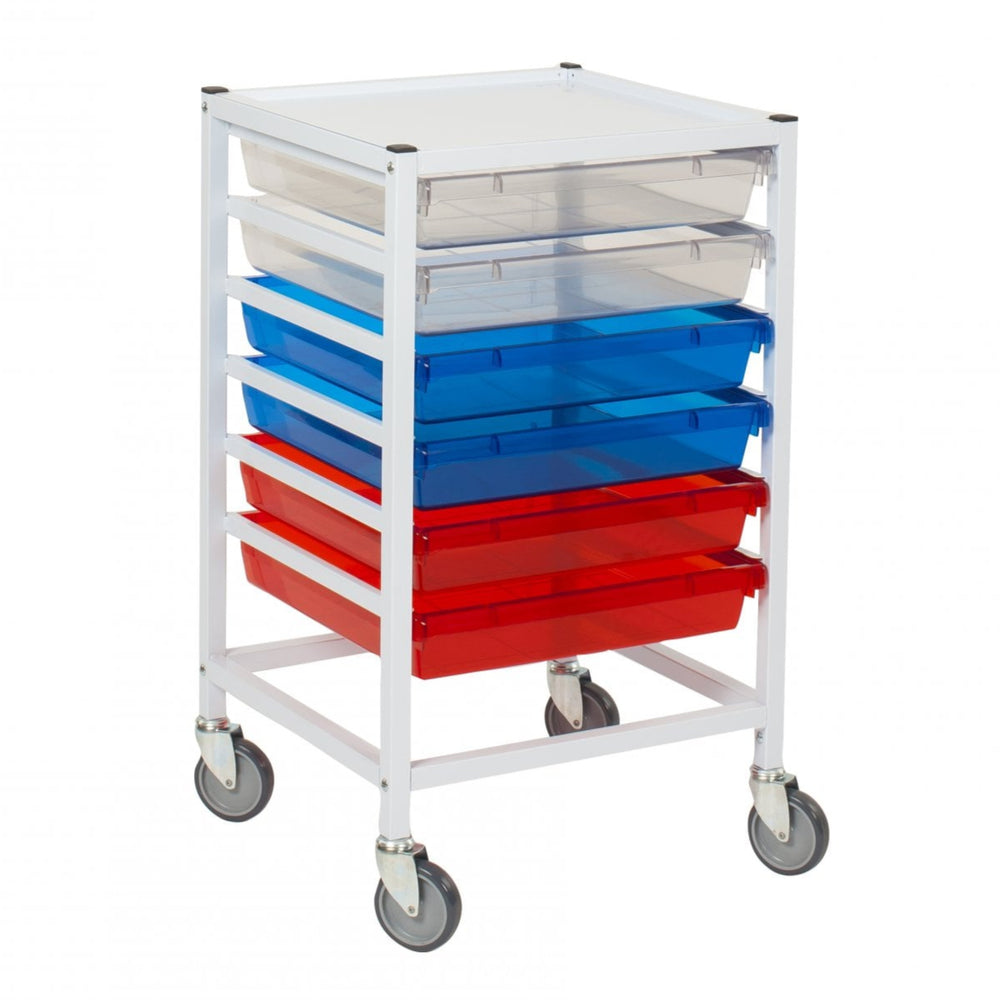 Classic Medical Trolley with 6 Trays-Gratnells-Plastic Box Shop