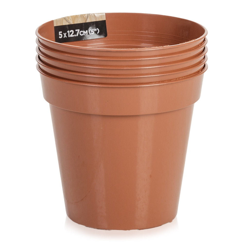 Set of 5 - 12.7cm Terracotta Grow Pots-Strata-Plastic Box Shop