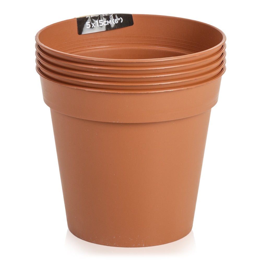 Pack of of 5 x 10cm Terracotta Grow Pots-Strata-Plastic Box Shop