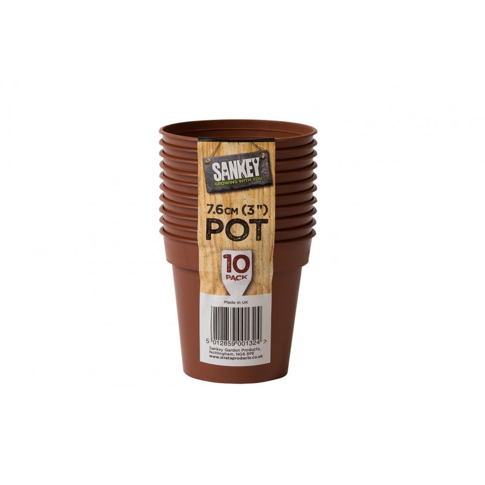 Pack of 10 x 7.6cm Terracotta Grow Pots-Strata-Plastic Box Shop