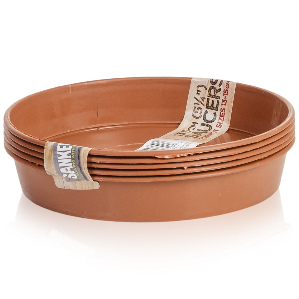 Set of 5 - 13.5cm Terracotta Saucers-Strata-Plastic Box Shop