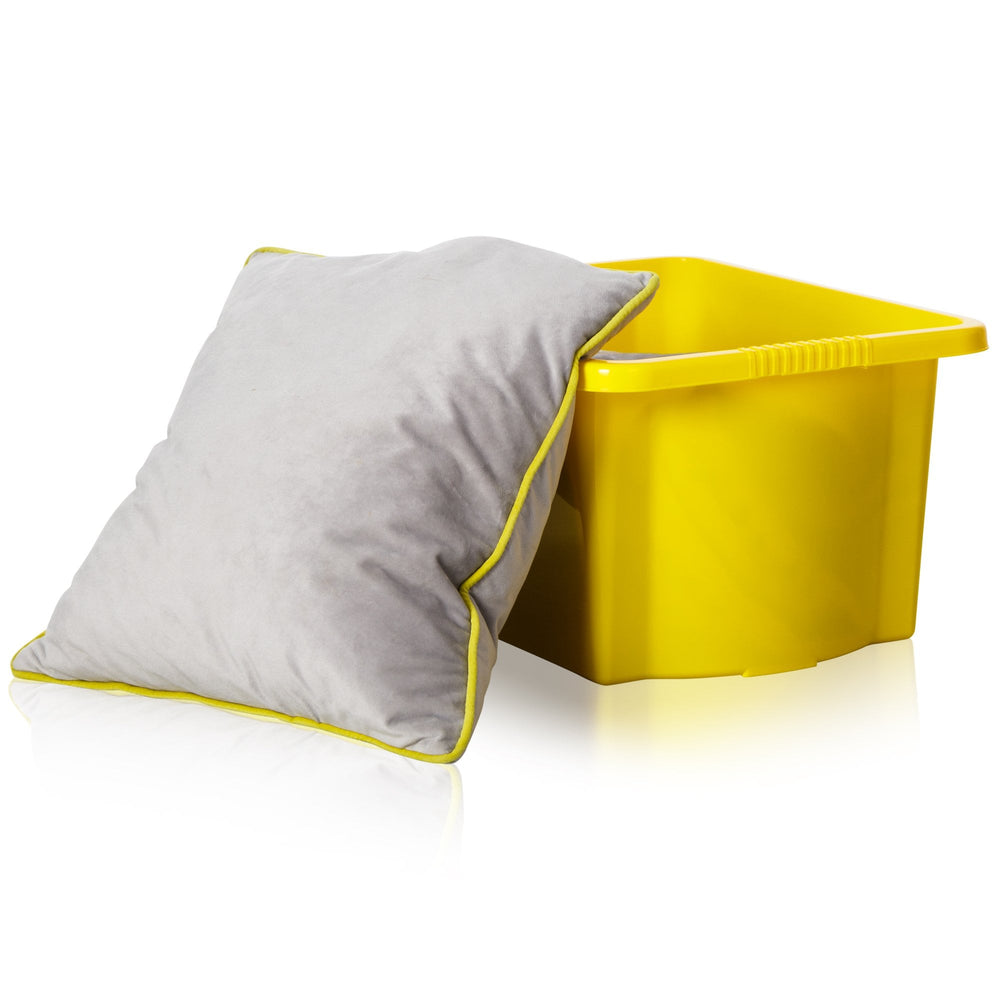 Pack of 5 - 24 Litre Stack and Store Plastic Storage Boxes-Wham-Yellow-WM24STSP5Y-Plastic Box Shop