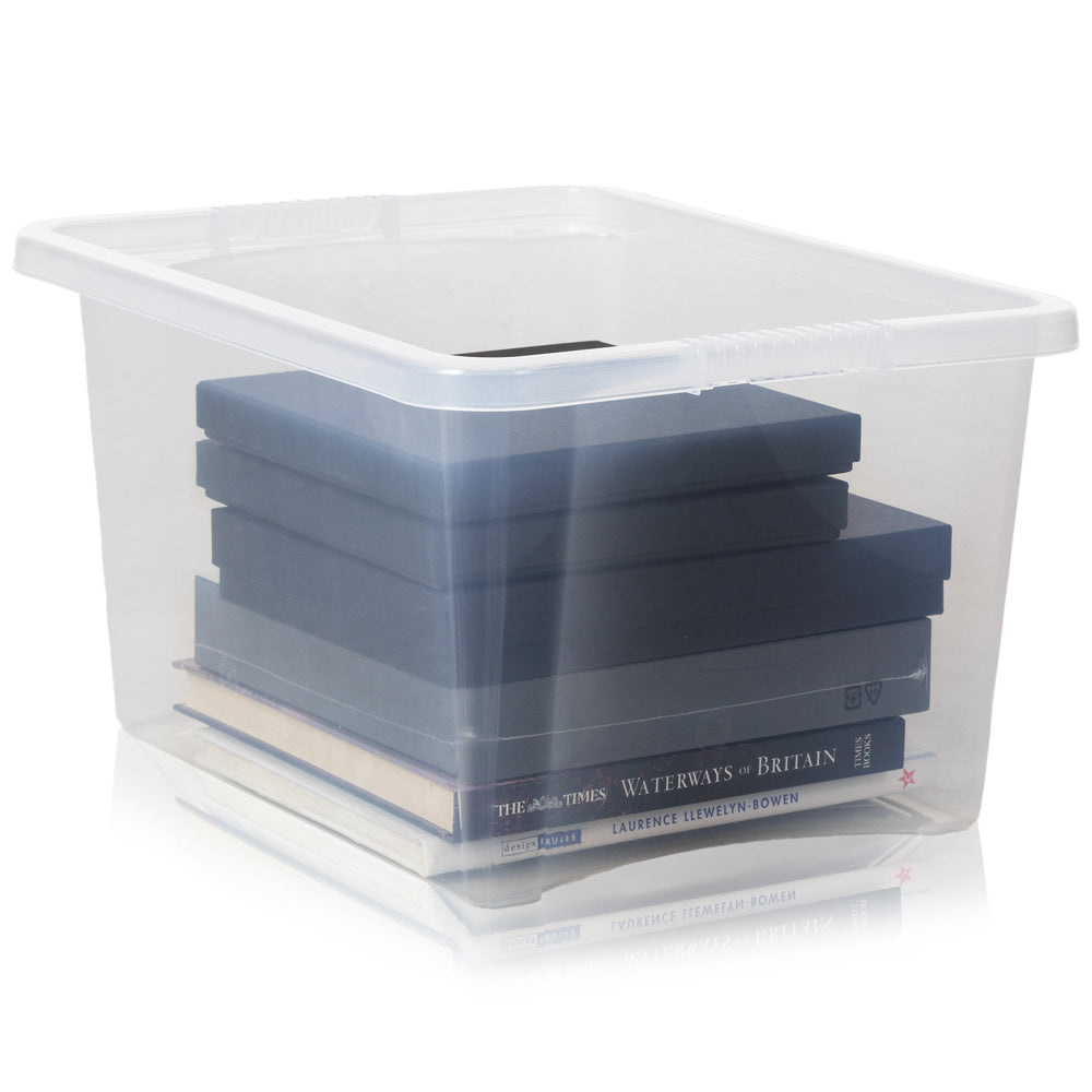 Pack of 5 - 24 Litre Stack and Store Plastic Storage Boxes-Wham-Plastic Box Shop