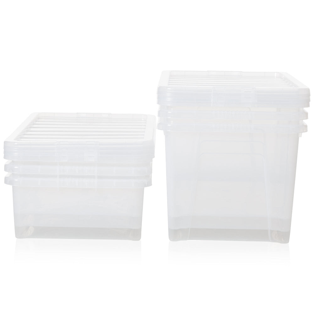 Wham Crystal Mixed 5 x 60 Litre and 5 x 32 Litre Plastic Storage Boxes with Lids-Wham-Plastic Box Shop