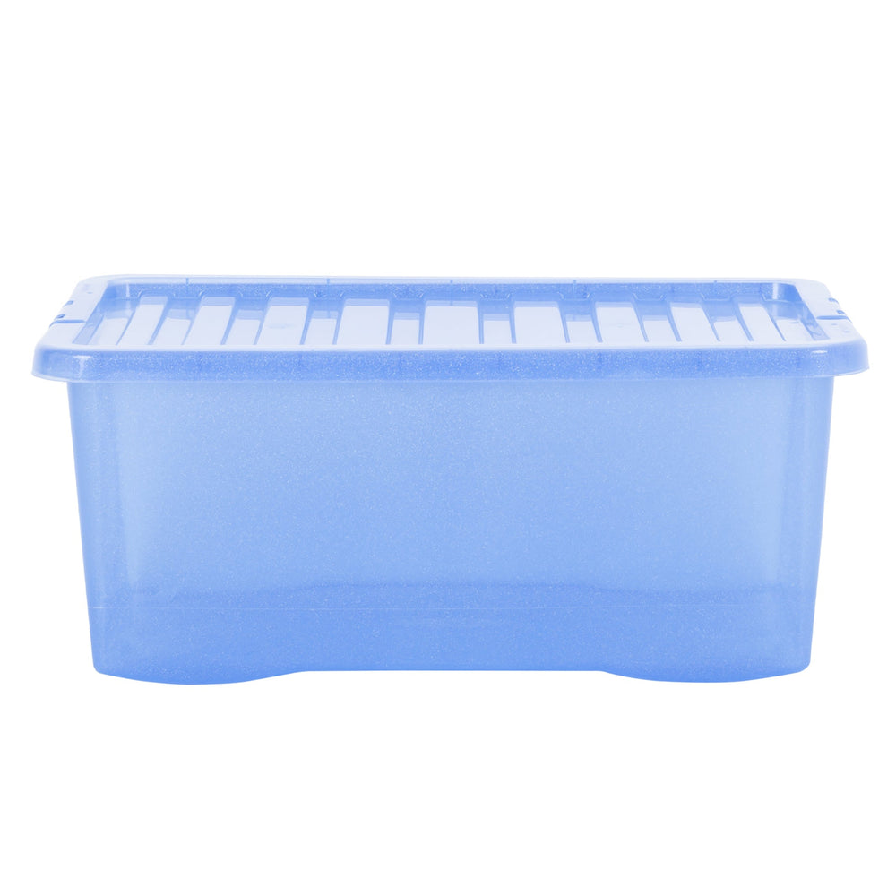 SINGLE - 45 Litre Crystal Sparkle Plastic Storage Boxes and Lids-Wham-Plastic Box Shop