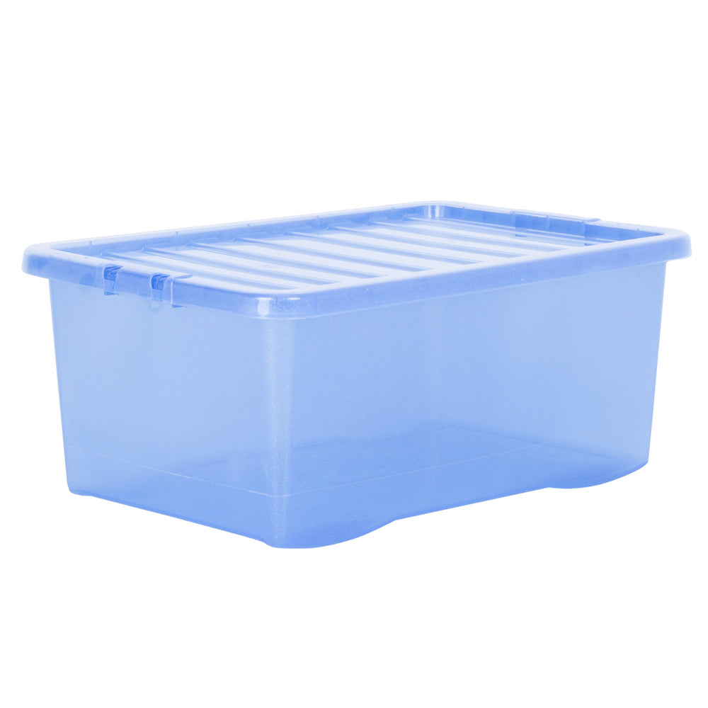 SINGLE - 45 Litre Crystal Sparkle Plastic Storage Boxes and Lids-Wham-Plastic Box Shop
