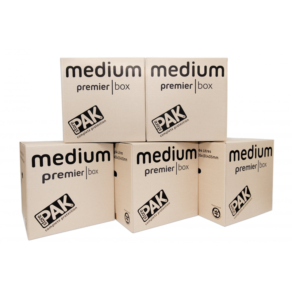 Pack of 5 - Heavy Duty Medium Cardboard Packing Boxes-StorePak-Plastic Box Shop