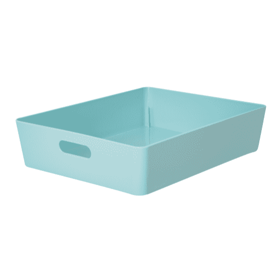 Rectangular Plastic Studio Basket - Wham Studio-Wham-Duck Egg-WMSB9.01DB-Plastic Box Shop