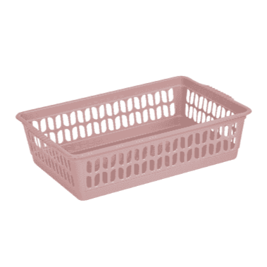 Pack of 5 x Small Plastic Tidy Baskets – Assorted Colours-Wham-Pink-WMTP5P-Plastic Box Shop