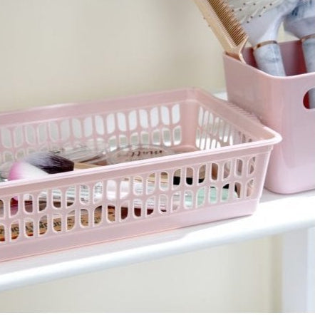 Pack of 5 x Small Plastic Tidy Baskets – Assorted Colours-Wham-Plastic Box Shop