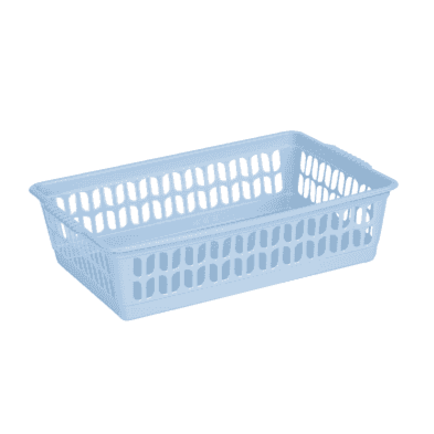 Pack of 5 x Small Plastic Tidy Baskets – Assorted Colours-Wham-Cool Blue-WMTP5CB-Plastic Box Shop