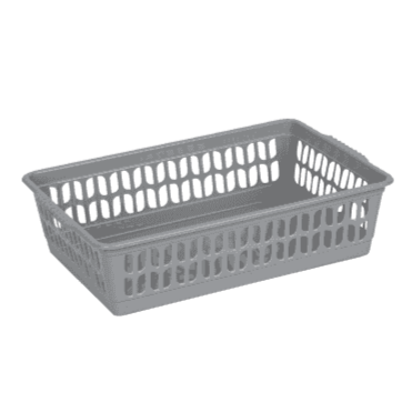 Pack of 5 x Small Plastic Tidy Baskets – Assorted Colours-Wham-Cool Grey-WMTP5CG-Plastic Box Shop