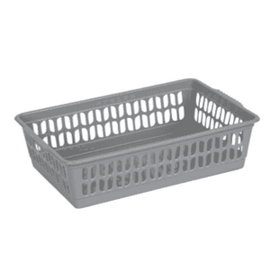 Pack of 5 x Small Plastic Tidy Baskets – Assorted Colours-Wham-Cool Grey-WMTP5CG-Plastic Box Shop