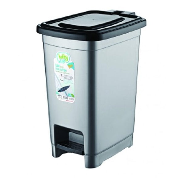 Hobby Life 25 Litre Slim Pedal Bin-Hobby Life-Silver-NW25PB-Plastic Box Shop