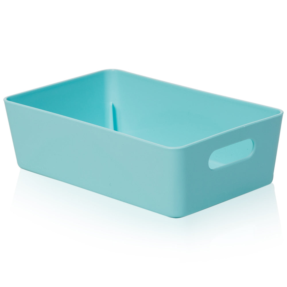 20cm White Rectangle Plastic Storage Basket – Wham Studio-Wham-Duck Egg-WMSB11.01DB-Plastic Box Shop