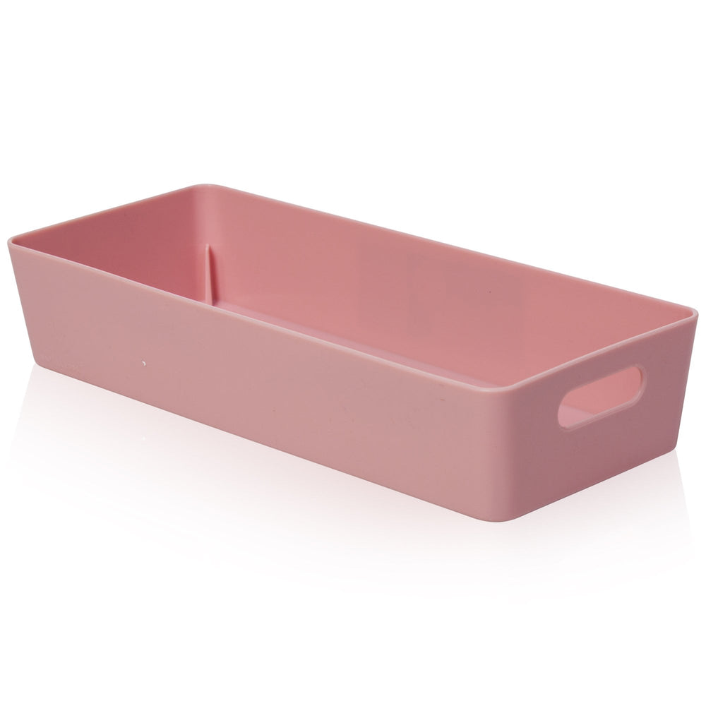 25cm White Rectangle Plastic Storage Basket – Wham Studio-Wham-Pink-WMSB14.01P-Plastic Box Shop