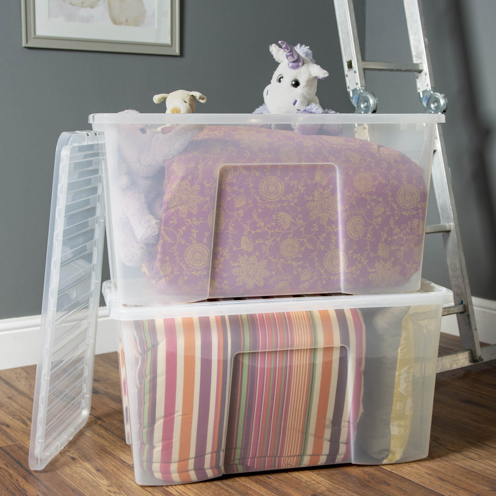 Pallet of 50 x 110L Crystal Plastic Storage Boxes with Lids-Wham-Plastic Box Shop