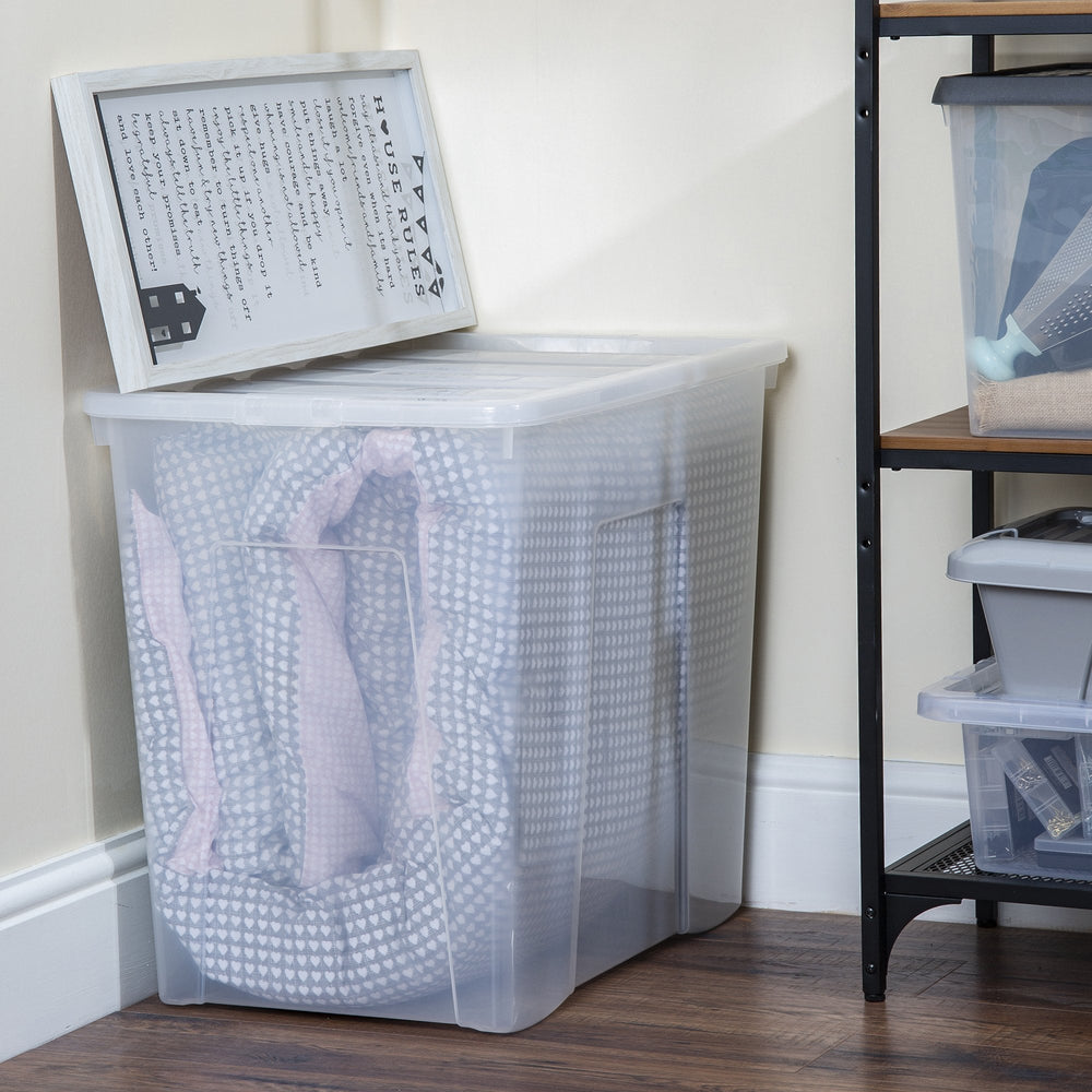 Wham Crystal Pack of 8 x 160 Litre Plastic Storage Boxes with Lids-Wham-Plastic Box Shop