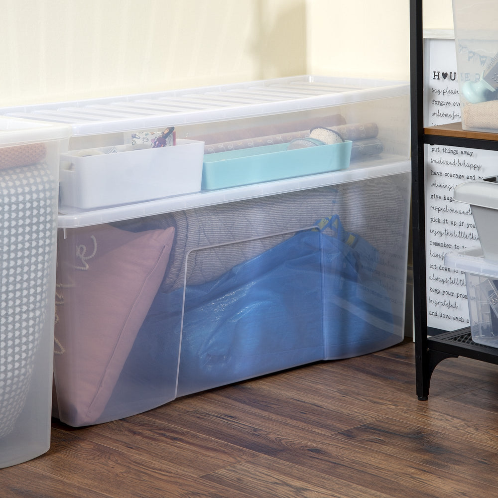 Pack of 2 x 133L Extra Large Long Plastic Storage Boxes with Lids-Wham-Plastic Box Shop