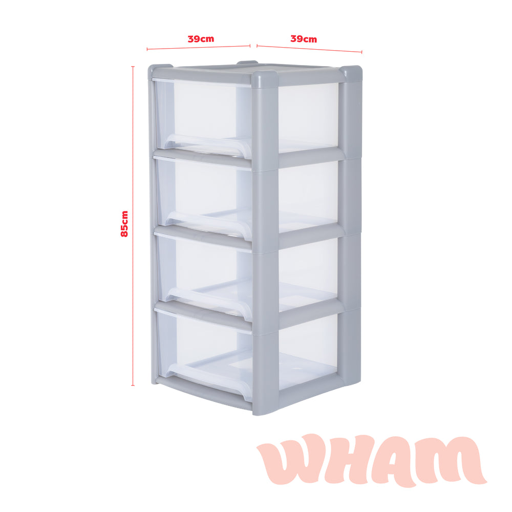 Pallet of 14 x Large Deep Plastic 4 Drawer Storage Units-Wham-Plastic Box Shop